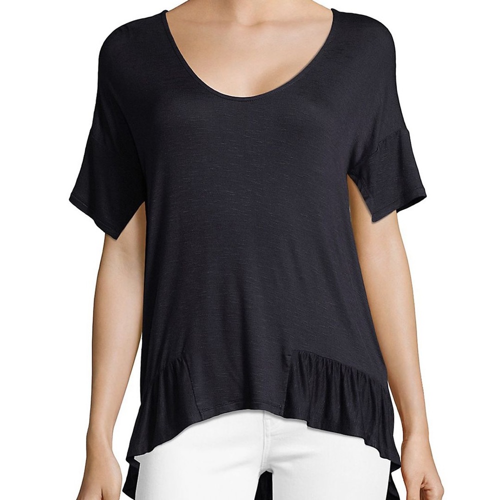 Ellen Tracy | Black Peplum Knit Tee Large